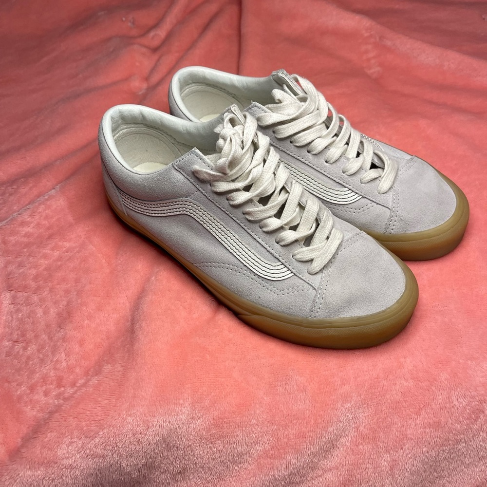 Vans, grey, suede, women’s size 8.5, men’s size 7